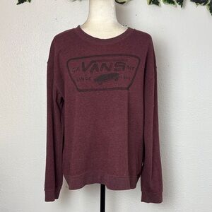 1139  Vans Maroon Crewneck Pullover with Logo. SzL